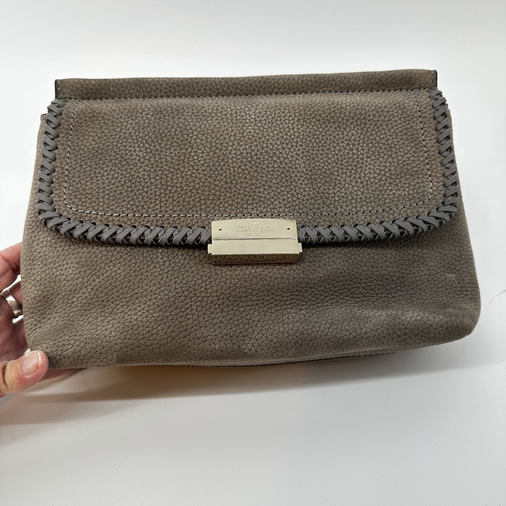 Kate Spade Women's Gray Pebble Leather Dilia Clutch Purse